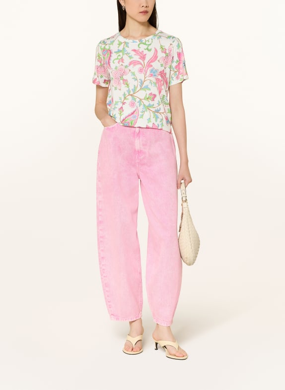 monari T-shirt WIT / ROZE / LICHTGROEN