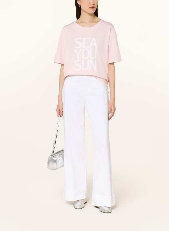 monari T-shirt met strass-steentjes ROSE CLAIR / WIT