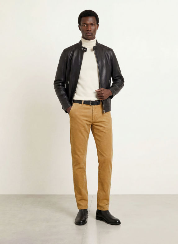 STROKESMAN'S Chino din catifea, croială slim fit BEJ