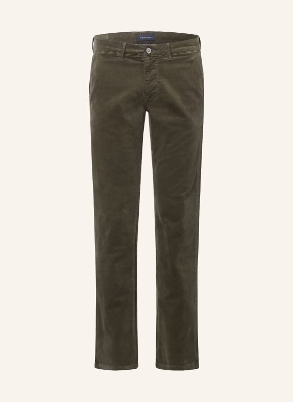 STROKESMAN'S Slim-fit velvet chinos KHAKI