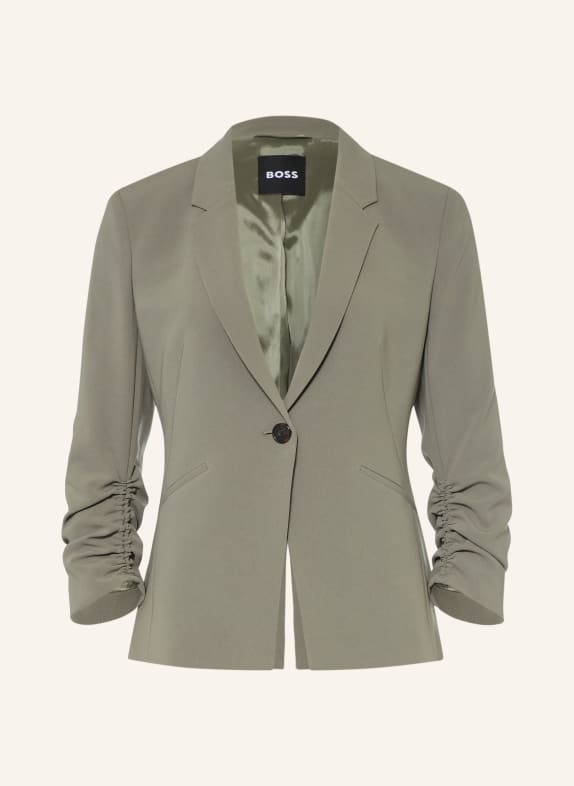 BOSS JIA Blazer with 3/4-length sleeves KHAKI