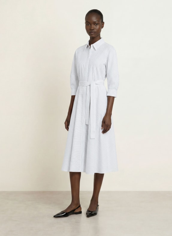 BOSS Robe chemise DEBECA BLANC / BLEU FONCÉ