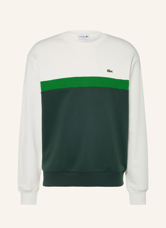 LACOSTE Sweatshirt CRÈME / DONKERGROEN / GROEN