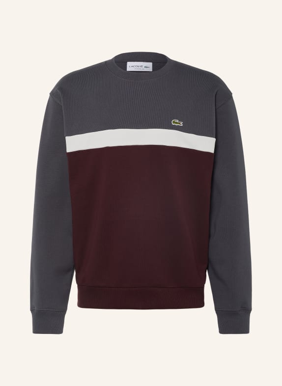 LACOSTE Sweatshirt MØRKERØD / MØRKEGRÅ / HVID