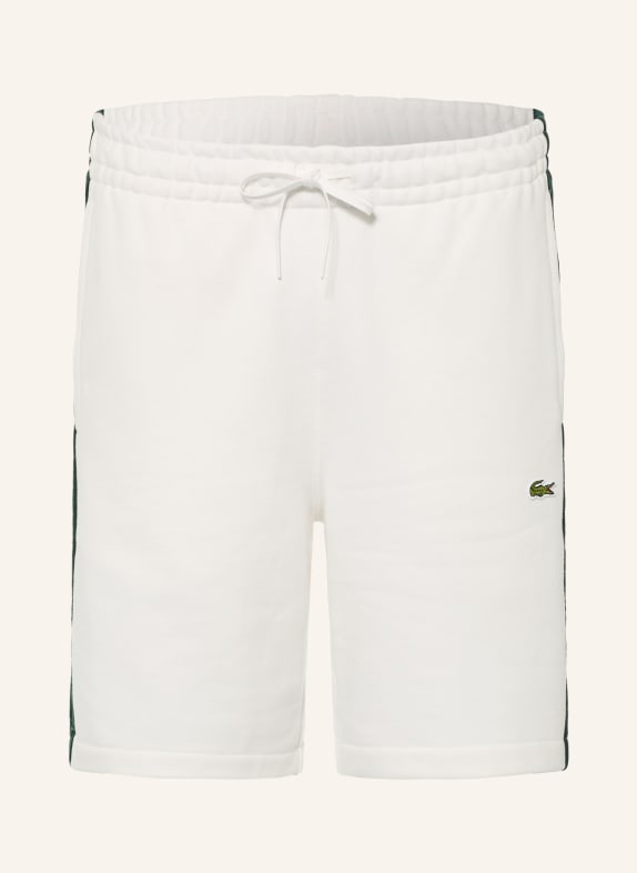 LACOSTE Sweatshorts med normal passform MÖRKGRÖN / VIT
