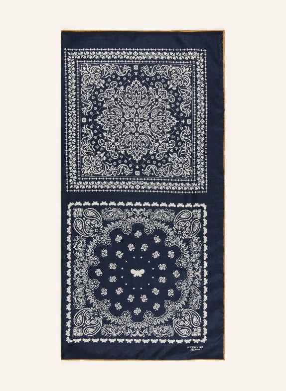 WEEKEND Max Mara Halsdoek TAURO DONKERBLAUW / COGNAC / WIT