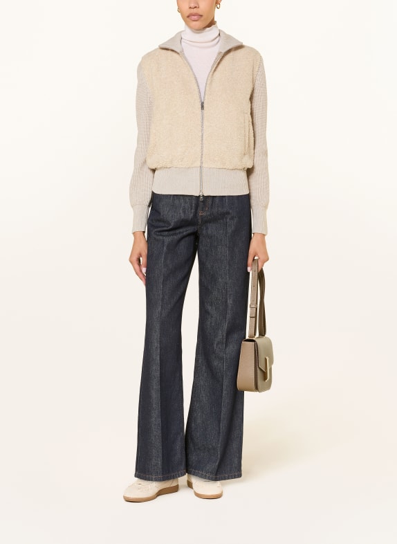 HERNO Strickjacke im Materialmix BEIGE