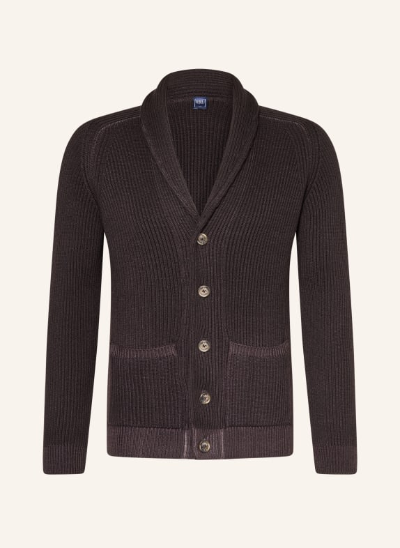 FEDELI Gilet en laine mérinos MARRON FONCÉ