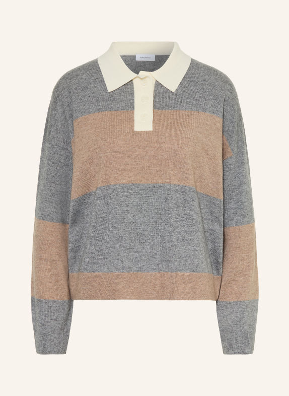 darling harbour Strick-Poloshirt Taupe Melange / Grey Melange