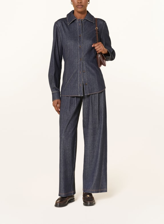 MM by Max Mara Overhemdblouse RAFIA in jeanslook DONKERBLAUW