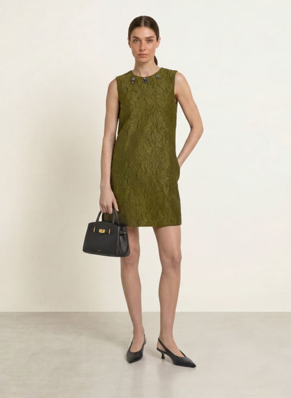 S Max Mara Cocktailkleid AFFARI mit Schmucksteinen OLIV
