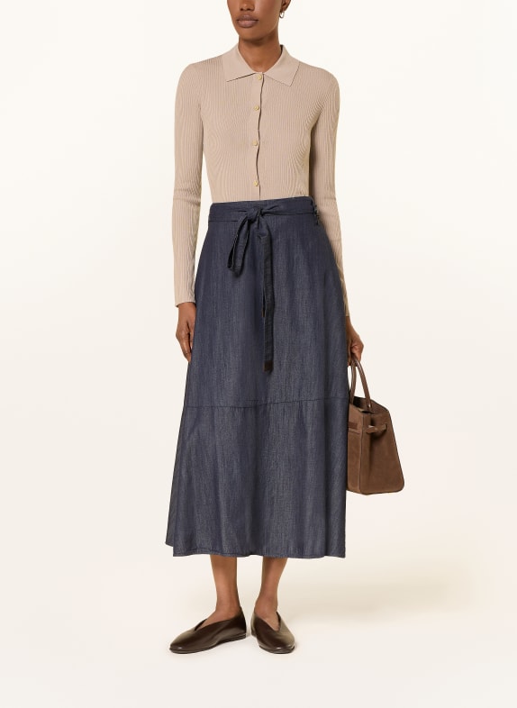S Max Mara NINFE-rok in jeanslook DONKERBLAUW