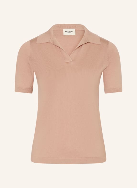 WEEKEND Max Mara Pletené polo tričko RONCOLO s hedvábím RŮŽOVÁ