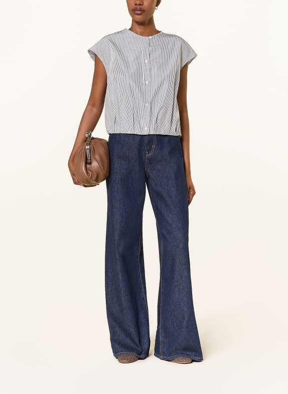 WEEKEND Max Mara Blusentop GELATINA DUNKELBLAU / WEISS