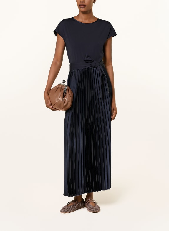 WEEKEND Max Mara Robe GELA en mélange de matières avec plis BLEU FONCÉ