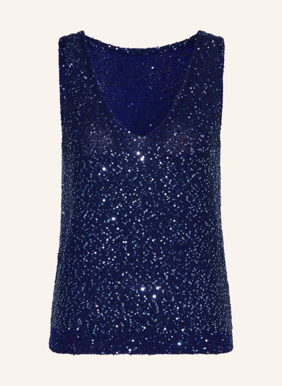 WEEKEND Max Mara Haut en maille MILORD à paillettes BLEU FONCÉ