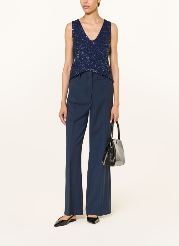WEEKEND Max Mara Top tricotat MILORD cu paiete ALBASTRU ÎNCHIS