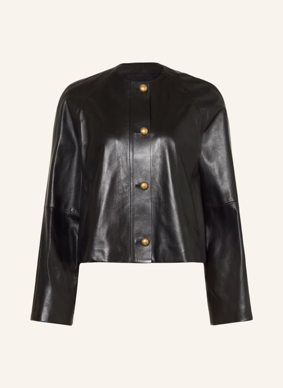 Max Mara Leather Jacket BOUQUET BLACK