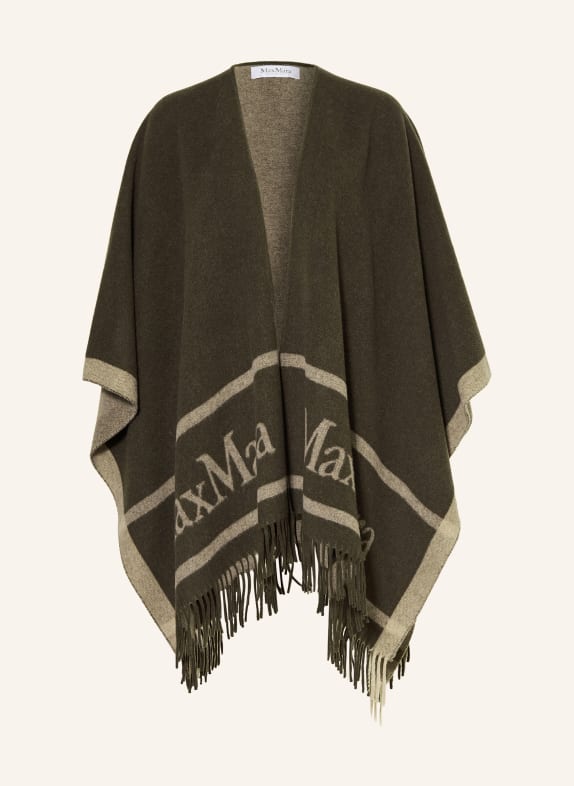 Max Mara Jacquard Cape HILDE KHAKI / GRAY
