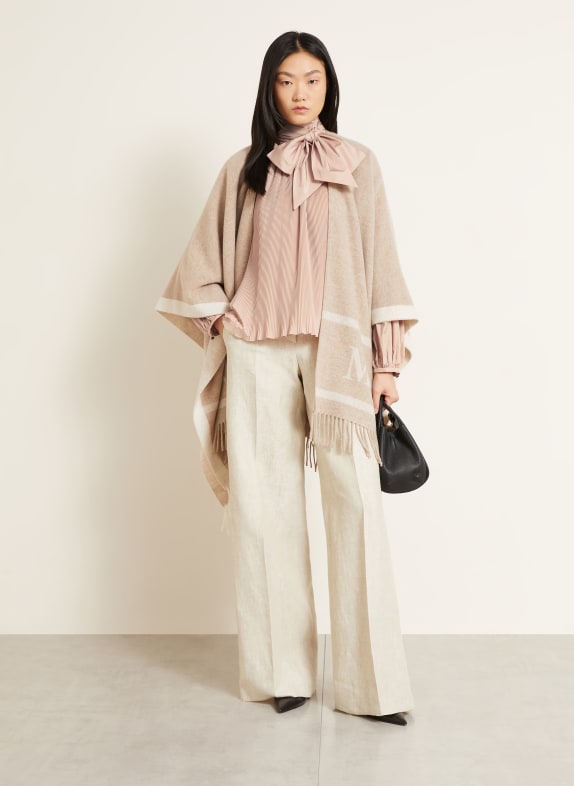 Max Mara Bluzka z kokardą VALLE z plisami BLADORÓŻOWY