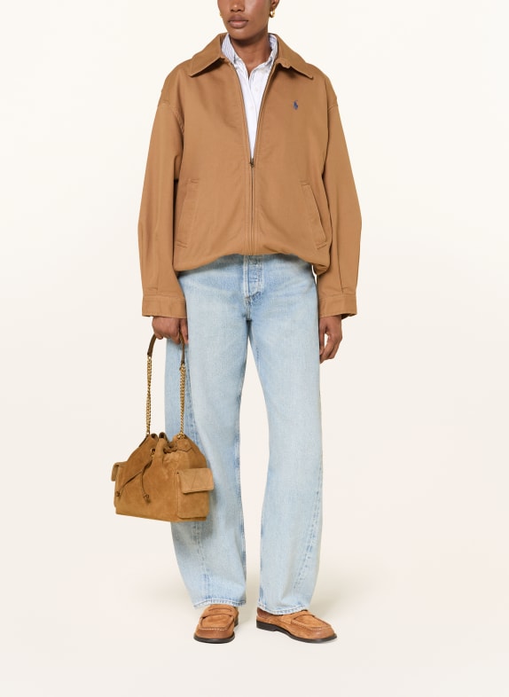 TORY BURCH CHARLIE Tote Bag COGNAC / GOLD