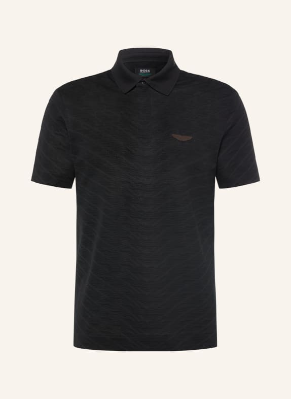 BOSS Jacquard-Poloshirt C-PROUT Regular Fit ZWART