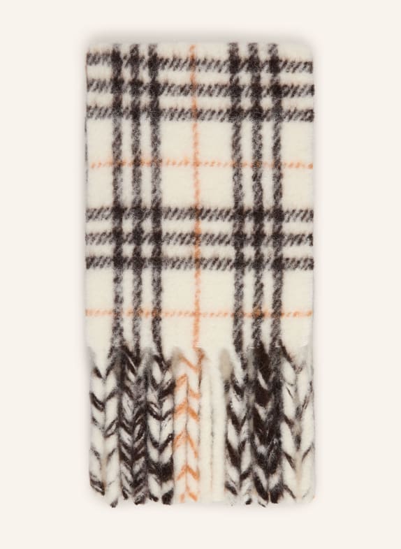 BURBERRY Schal mit Alpaka ECRU / DUNKELBRAUN / BRAUN