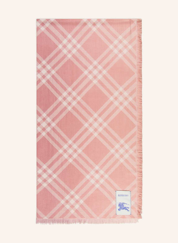BURBERRY Sjaal met zijde ROSÉ / CRÈME