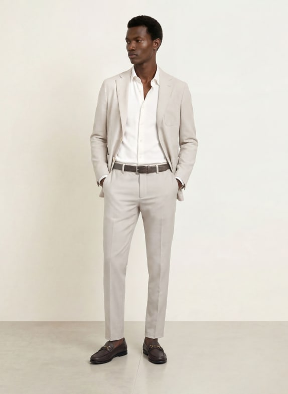 BOSS Pantalon PERIN Tapered Fit 271 LIGHT BEIGE