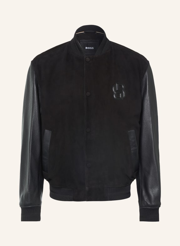 BOSS Lederblouson MILEON SCHWARZ