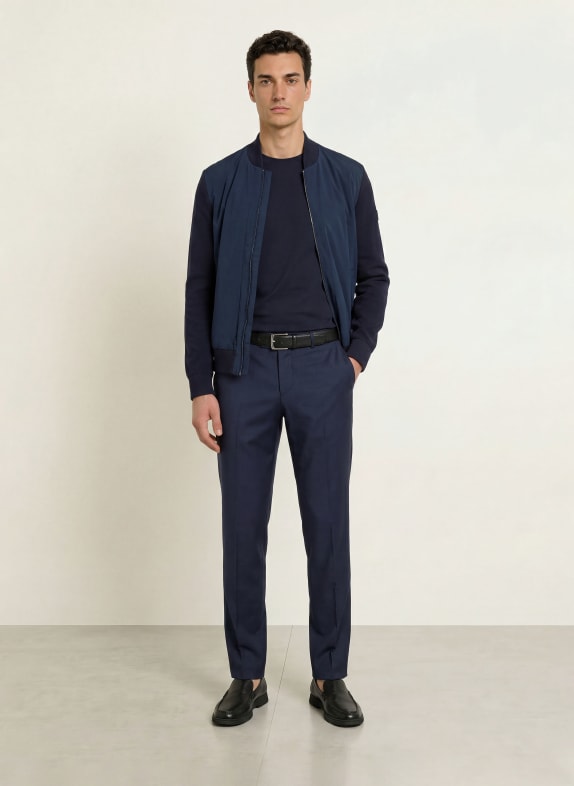 BOSS Kurtka typu blouson LEVAIO z mieszanki materiałów GRANATOWY
