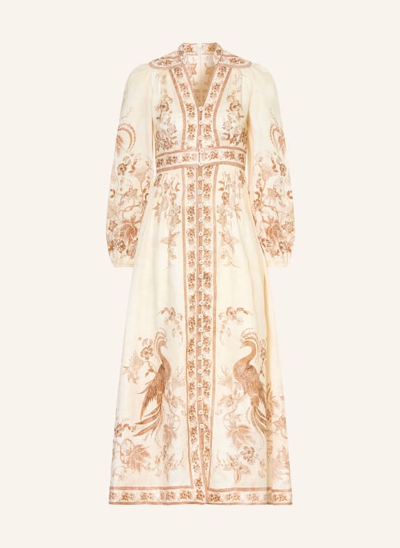 ZIMMERMANN Leinenkleid INDRA CREME / HELLBRAUN
