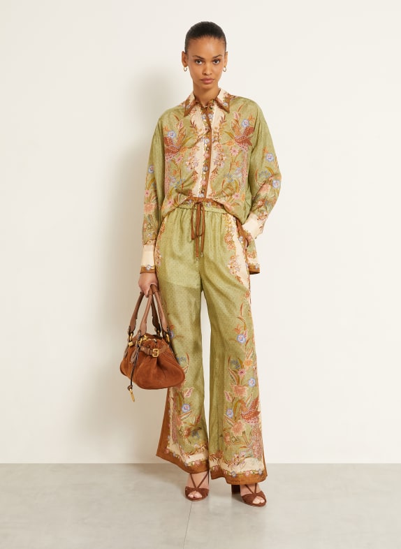 ZIMMERMANN Silke bukser INDRA GRØN / BRUN / CREME