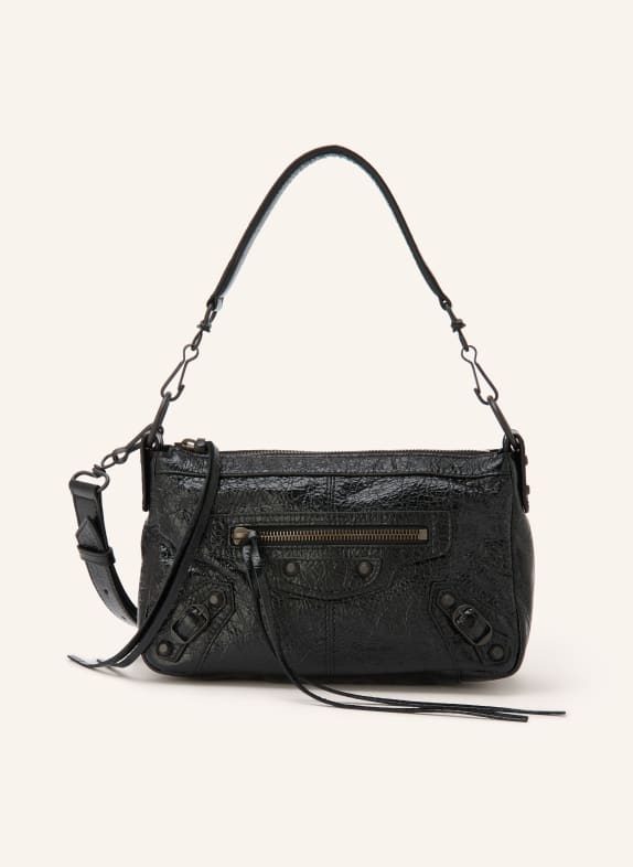 BALENCIAGA Handtasche LE CITY MOTO MINI mit Nieten SCHWARZ
