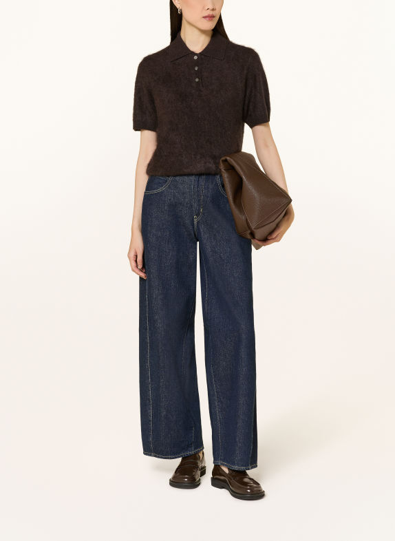 darling harbour Gebreid poloshirt van kasjmier DARK BROWN