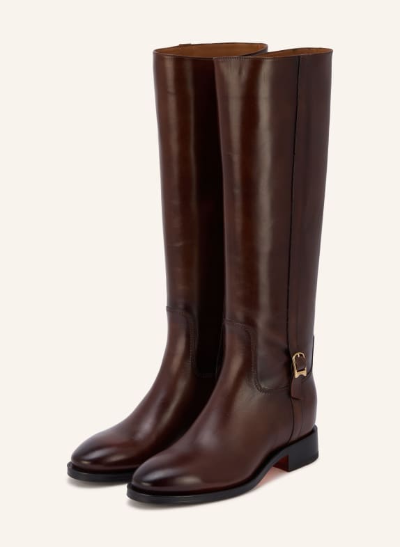 Santoni Laarzen HERMIBOBUC MARRON FONCÉ / GOUD