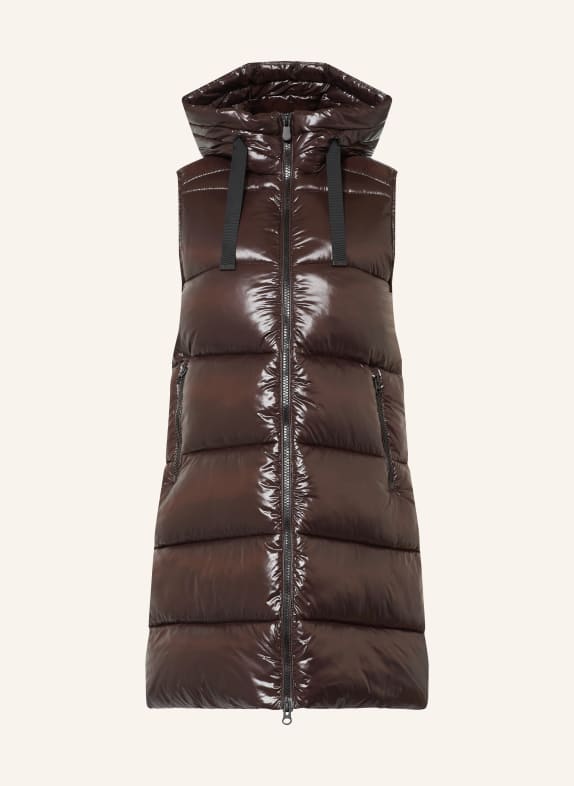 SAVE THE DUCK IRIA Quilted Vest DARK BROWN