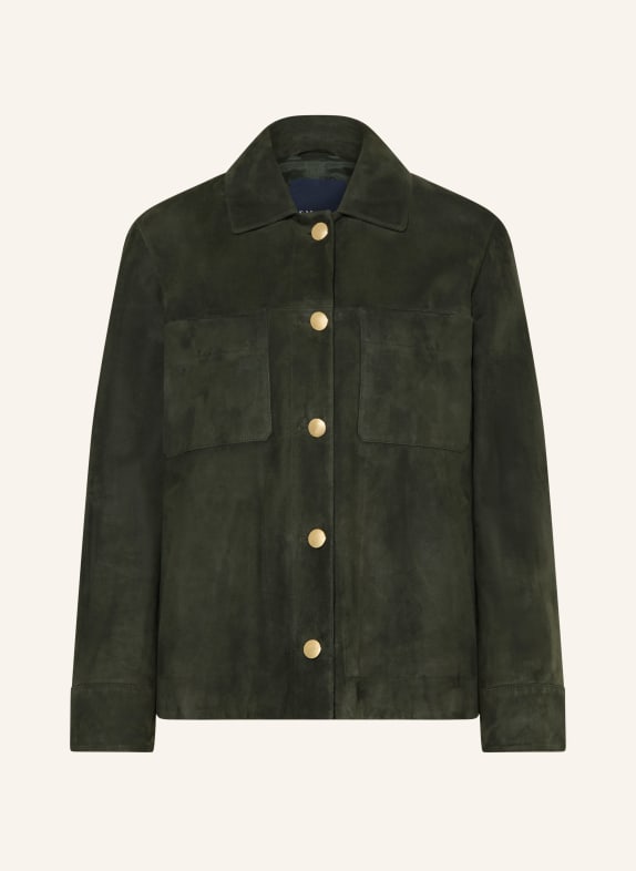 S Max Mara ABISSO Leather Jacket DARK GREEN