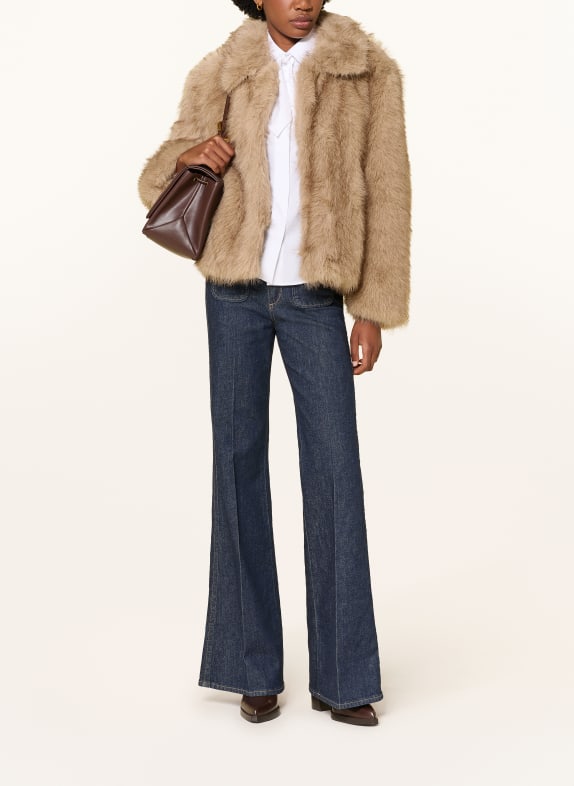 S Max Mara Kunstfell-Jacke ALCE BEIGE