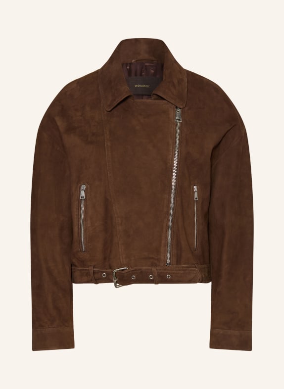 windsor. Lederjacke DUNKELBRAUN