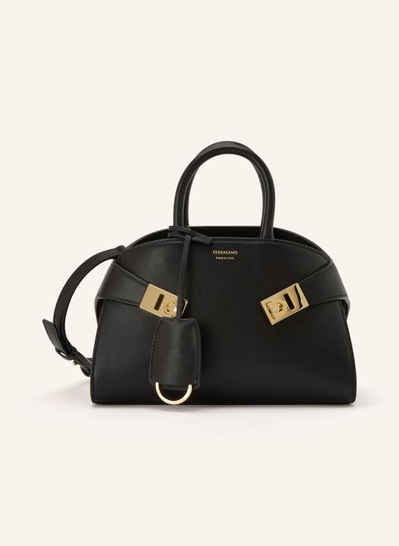 FERRAGAMO Listonoszka HUG MINI CZARNY / ZŁOTY