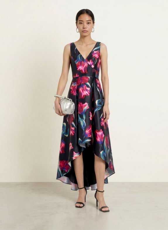 ADRIANNA PAPELL Abendkleid SCHWARZ / FUCHSIA / GRÜN