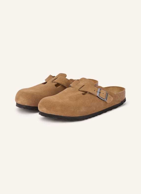 BIRKENSTOCK Klapki BOSTON LEVE BRĄZOWY / SREBRNY