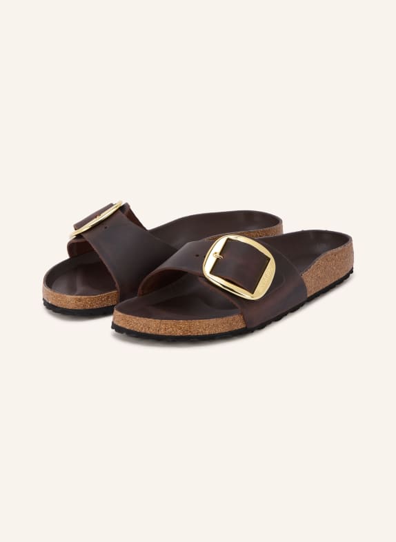 BIRKENSTOCK Pantoletten MADRID BIG BUCKLE DUNKELBRAUN / GOLD