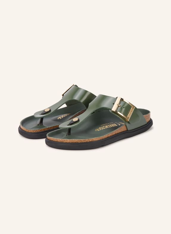 BIRKENSTOCK Japonki GIZEH DROPLET BUCKLE CIEMNOZIELONY / ZŁOTY
