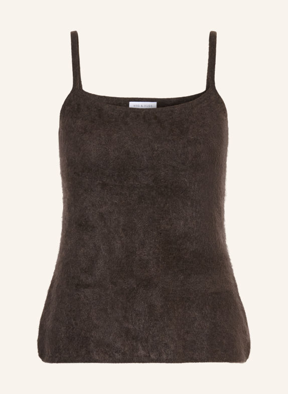 MRS & HUGS Gebreide top van kasjmier MARRON FONCÉ