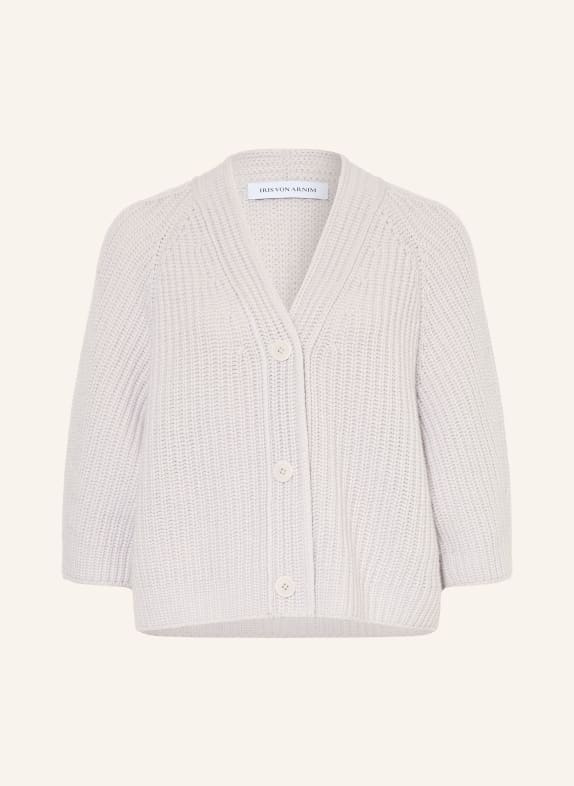 IRIS von ARNIM Strickjacke FALLOU BUTTON aus Cashmere mit 3/4-Arm HELLGRAU