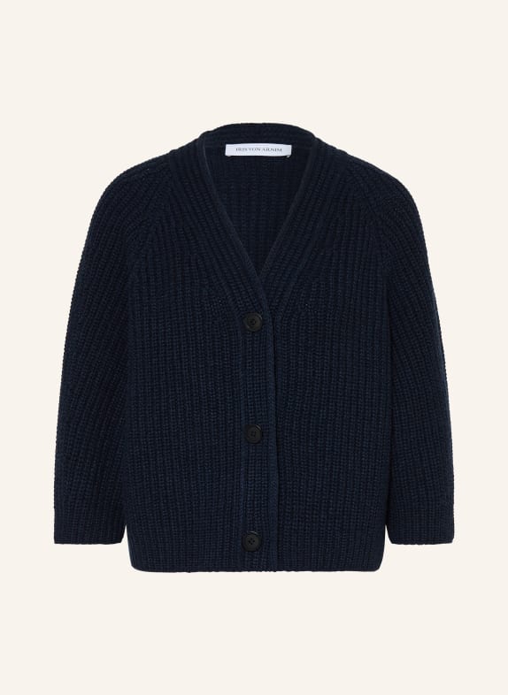 IRIS von ARNIM Strickjacke FALLOU BUTTON aus Cashmere mit 3/4-Arm DUNKELBLAU