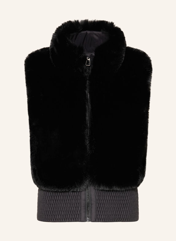 MRS & HUGS Bodywarmer van teddybont ZWART
