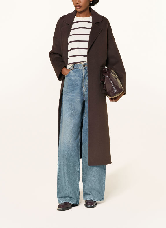 MRS & HUGS Manteau en laine MARRON FONCÉ
